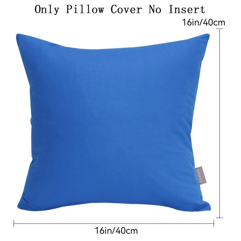 Thmyo 4-Pack 100% Cotton Comfortable Solid Decorative Throw Pillow Case,Thmyo Square Cushion Cover Pillowcase Sublimation Blank Pillow Covers DIY Throw Pillowcase for Sofa Bedroom(16x16 inch/ 40x40cm,Blue) - Image 5